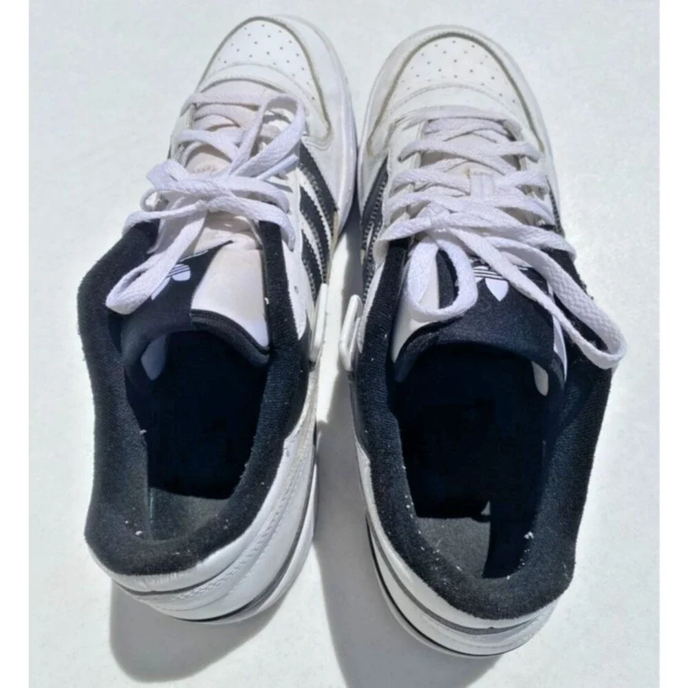 Adidas Forum Low White with Black Stripes Mens Sneakers Lace Up Shoe - Size 12.5